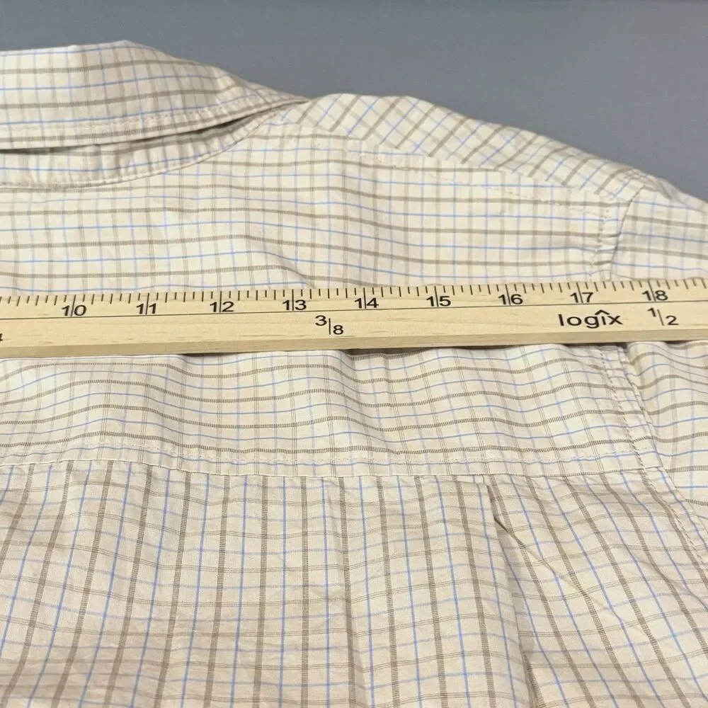 Free People Quinn Check Oversized Button Down Tan Combo NWT Size XS Boho